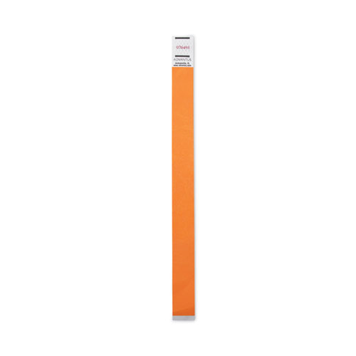 Picture of Crowd Management Wristbands, Sequentially Numbered, 9.75" x 0.75", Neon Orange, 500/Pack