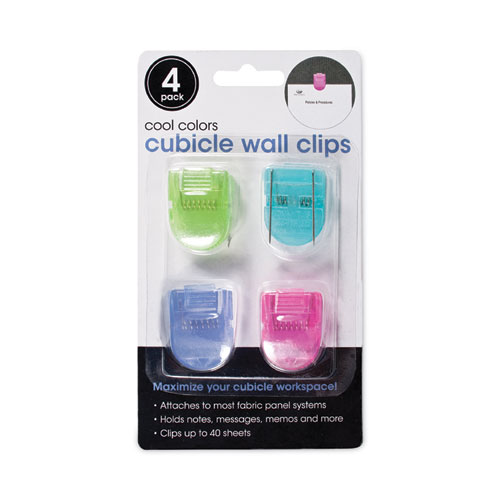 Picture of Wall Clips for Fabric Panels, 40 Sheets, Assorted Cool Colors, 4/Pack