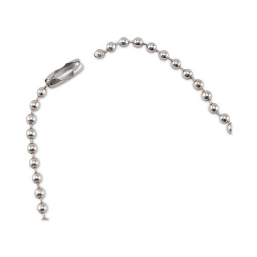 Picture of ID Badge Holder Chain, Metal Ball Chain Fastener, 36" Long, Nickel Plated, 100/Box