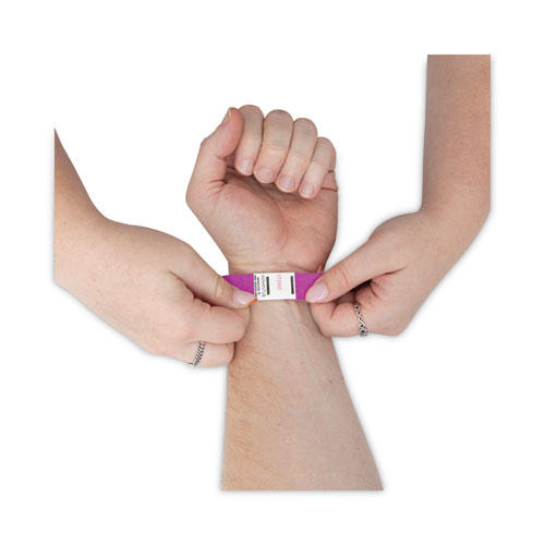 Picture of Crowd Management Wristbands, Sequentially Numbered, 9.75" x 0.75", Purple, 100/Pack