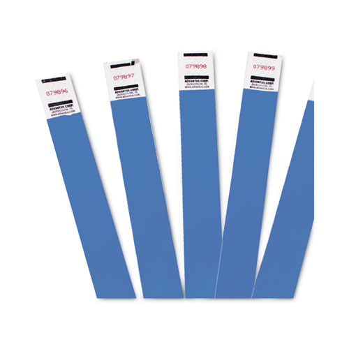 Picture of Crowd Management Wristbands, Sequentially Numbered, 9.75" x 0.75", Blue, 500/Pack