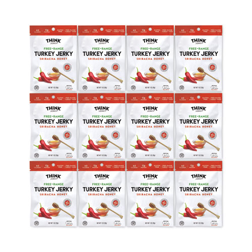Picture of Sriracha Honey Turkey Jerky, 1 oz Pouch, 12/Pack