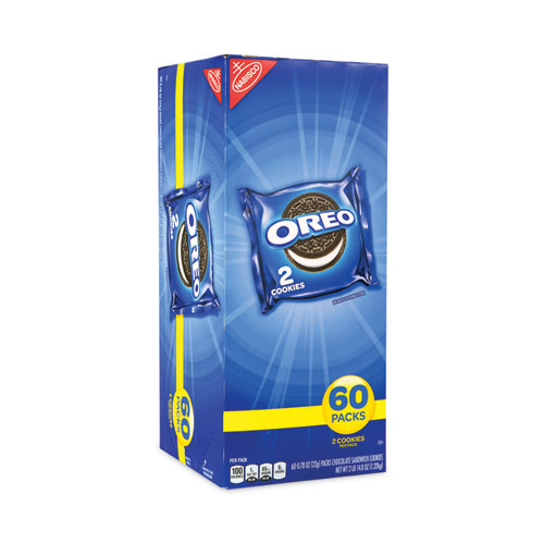 Picture of Oreo Chocolate Sandwich Cookies, 0.78 oz Pack, 2 Cookies/Pack, 60 Packs/Box, Delivered in 1-4 Business Days
