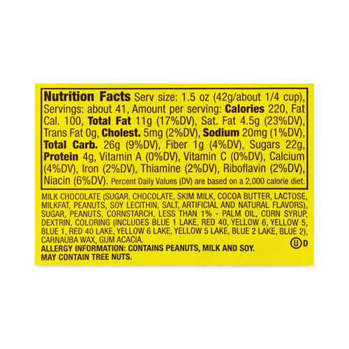 Picture of Milk Chocolate Peanut Candies, 62 oz Tub