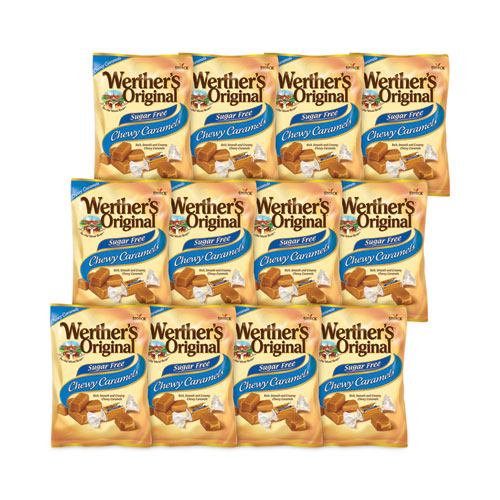 Picture of Sugar Free Chewy Caramel Candy, 1.46 oz Bag, 12 Bags/Carton