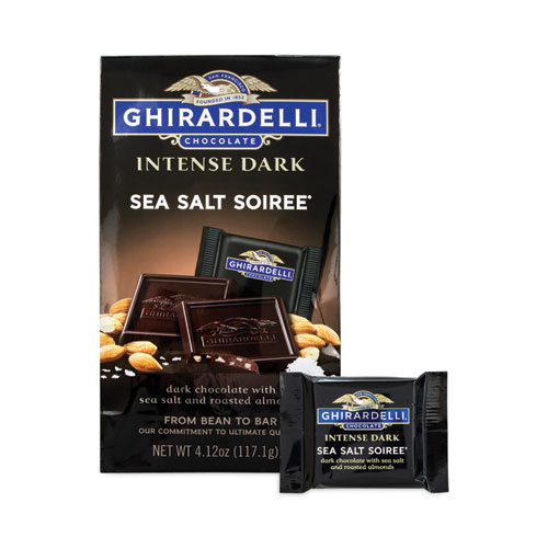 Picture of Intense Dark Sea Salt Soiree Chocolate Squares, 4.12 oz Bags, 3 Bags/Pack, Ships in 1-3 Business Days