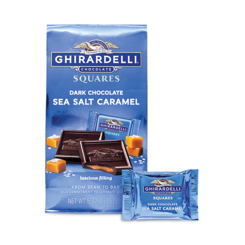 Picture of Dark and Sea Salt Caramel Chocolate Squares, 5.32 oz Packs, 3 Count