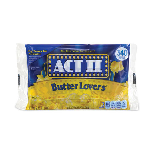 Picture of Butter Lovers Microwave Popcorn, 2.75 oz Bag, 36/Carton
