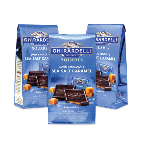 Picture of Dark and Sea Salt Caramel Chocolate Squares, 5.32 oz Packs, 3 Count