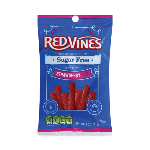 Picture of Sugar Free Strawberry Twists, 5 oz Bag, 6/Carton, Ships in 1-3 Business Days