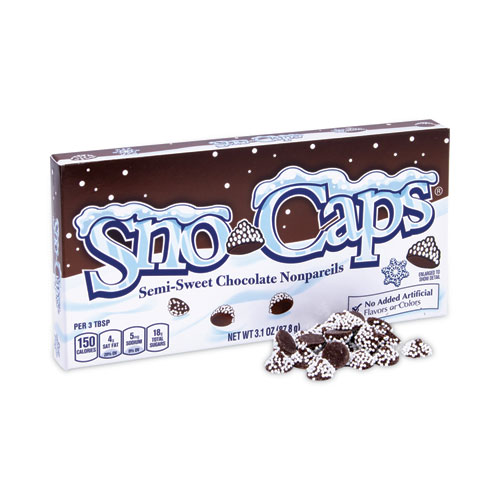 Picture of SnoCaps Semi-Sweet Chocolate Nonpareils, 3.1 oz Box, 15 Boxes/Carton, Delivered in 1-4 Business Days