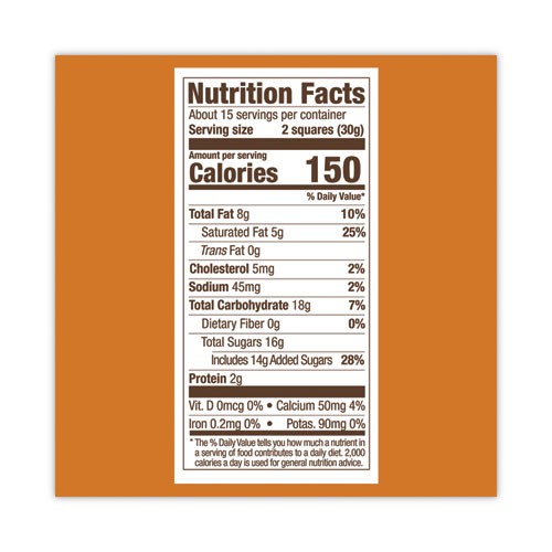 Picture of Milk Chocolate and Caramel Chocolate Squares, 15.96 oz Bag