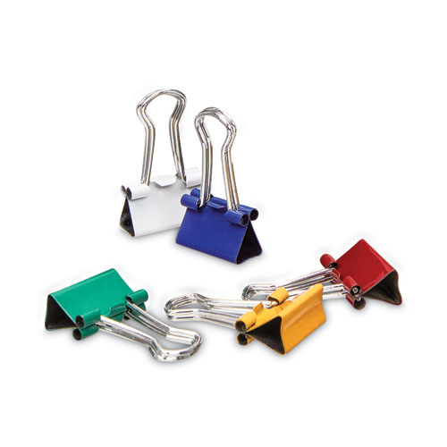 Picture of Binder Clips with Storage Tub, Mini, Assorted Colors, 60/Pack