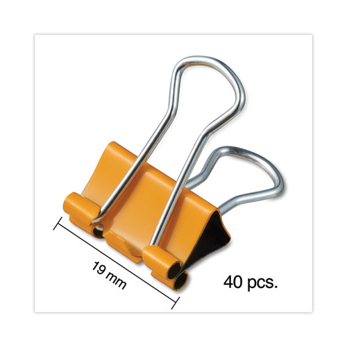 Picture of Binder Clips with Storage Tub, Small, Assorted Colors, 40/Pack