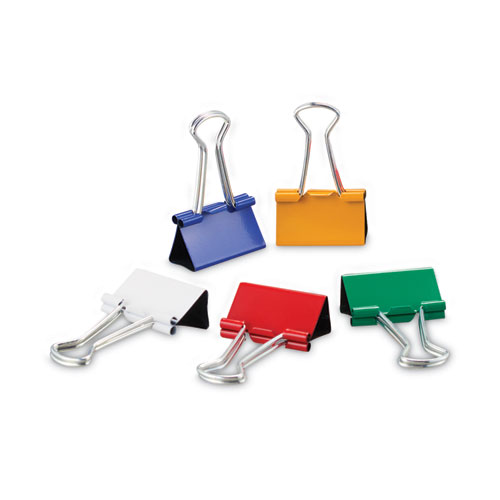 Picture of Binder Clips with Storage Tub, Medium, Assorted Colors, 24/Pack