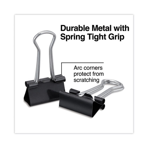 Picture of Binder Clips with Storage Tub, Small, Black/Silver, 40/Pack