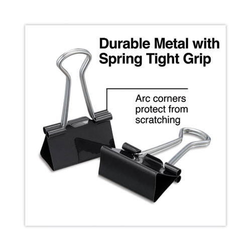 Picture of Binder Clips with Storage Tub, Medium, Black/Silver, 24/Pack