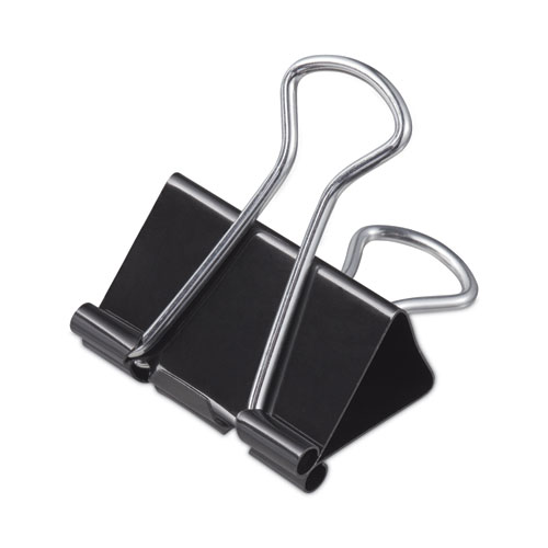 Picture of Binder Clips with Storage Tub, Medium, Black/Silver, 24/Pack