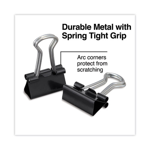 Picture of Binder Clips with Storage Tub, Mini, Black/Silver, 60/Pack