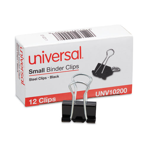 Picture of Binder Clips, Small, Black/Silver, 12/Box