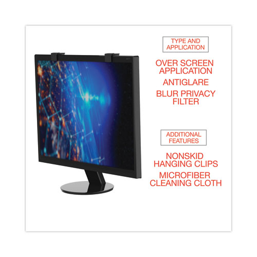 Picture of Premium Antiglare Blur Privacy Monitor Filter for 19" to 20" Widescreen Flat Panel Monitor, 16:10 Aspect Ratio