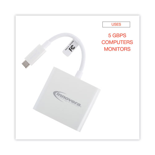 Picture of USB Type-C HDMI Multiport Adapter, HDMI/USB-C/USB 3.0, 0.65 ft, White