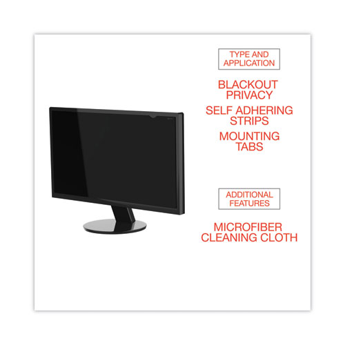 Picture of Blackout Privacy Monitor Filter for 19.5" Widescreen Flat Panel Monitor, 16:9 Aspect Ratio