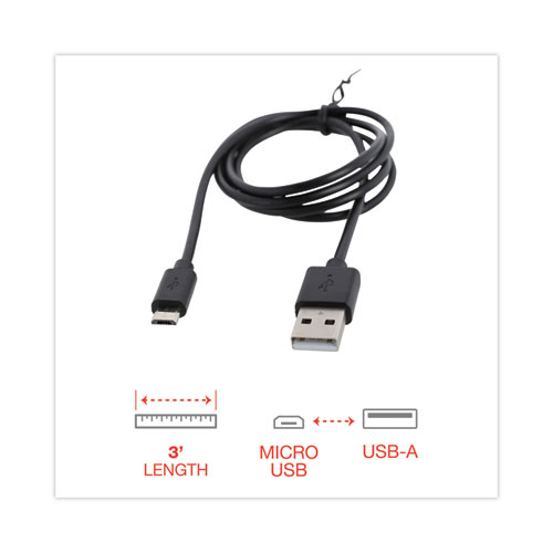 Picture of USB to Micro USB Cable, 3 ft, Black