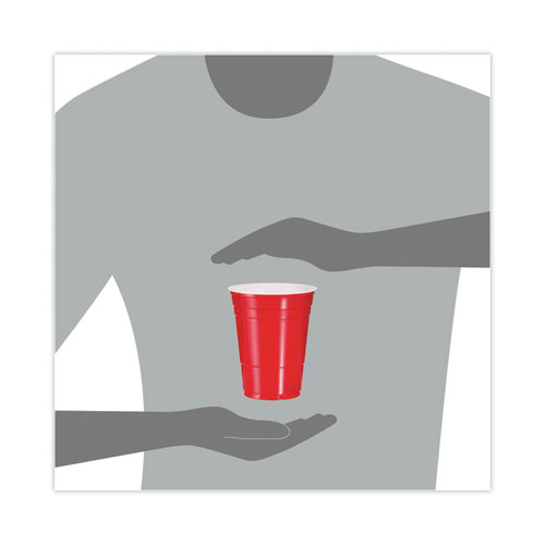 Picture of SOLO Party Plastic Cold Drink Cups, 16 oz, Red, 50/Pack