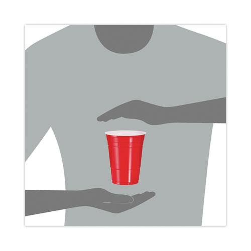 Picture of SOLO Party Plastic Cold Drink Cups, 16 oz, Red, 50/Bag, 20 Bags/Carton