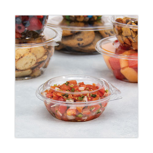 Picture of Tamper-Resistant, Tamper-Evident Bowls with Dome Lid, 8 oz, 5.5" Diameter x 2.1"h, Clear, Plastic, 240/Carton