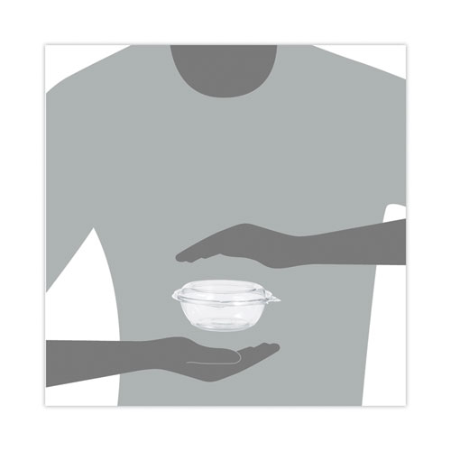 Picture of Tamper-Resistant, Tamper-Evident Bowls with Dome Lid, 8 oz, 5.5" Diameter x 2.1"h, Clear, Plastic, 240/Carton