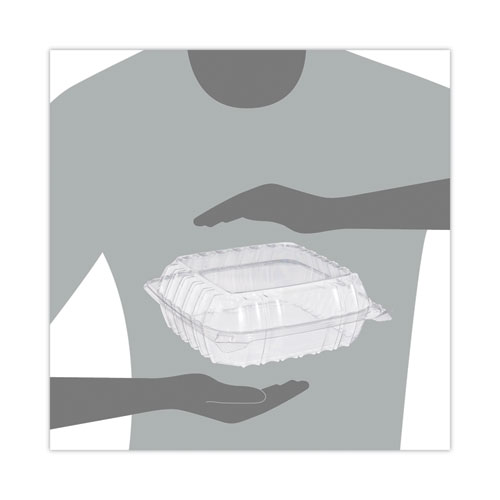 Picture of ClearSeal Hinged-Lid Plastic Containers, 8.3 x 8.3 x 3, Clear, Plastic, 250/Carton