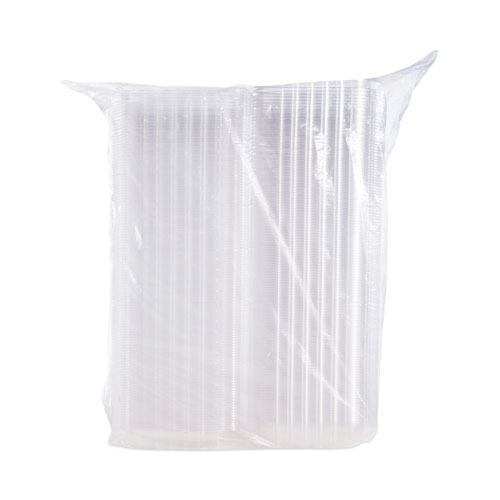 Picture of ClearSeal Hinged-Lid Plastic Containers, 8.3 x 8.3 x 3, Clear, Plastic, 250/Carton