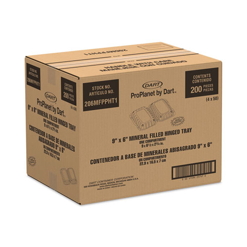 Picture of Hinged Lid Containers, Hoagie Container, 6.5 x 9 x 2.8, White, Plastic, 200/Carton