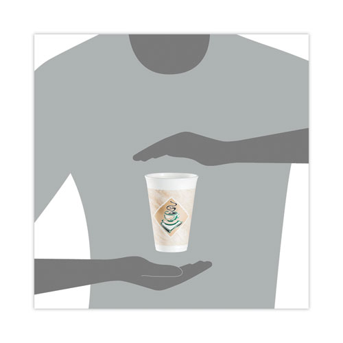 Picture of Cafe G Foam Hot/Cold Cups, 16 oz, Brown/Green/White, 1,000/Carton