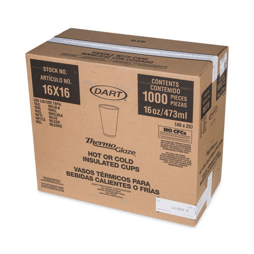 Picture of Cafe G Foam Hot/Cold Cups, 16 oz, Brown/Green/White, 1,000/Carton