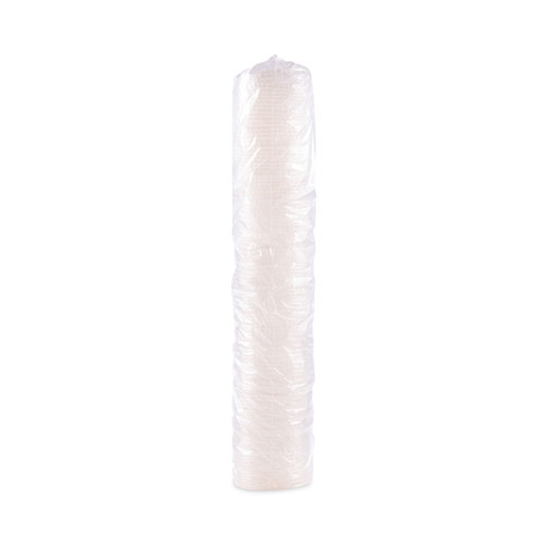 Picture of Polystyrene Plastic Flat Straw-Slot Cold Cup Lids, Fits 28 oz Cups, Translucent, 960/Carton