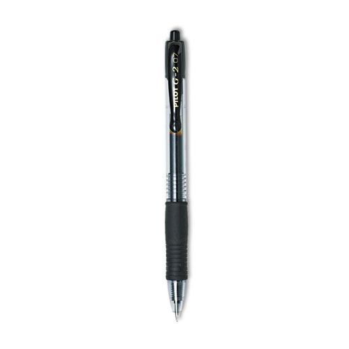 Picture of G2 Premium Gel Pen, Retractable, Fine 0.7 mm, Black Ink, Smoke/Black Barrel, 2/Pack