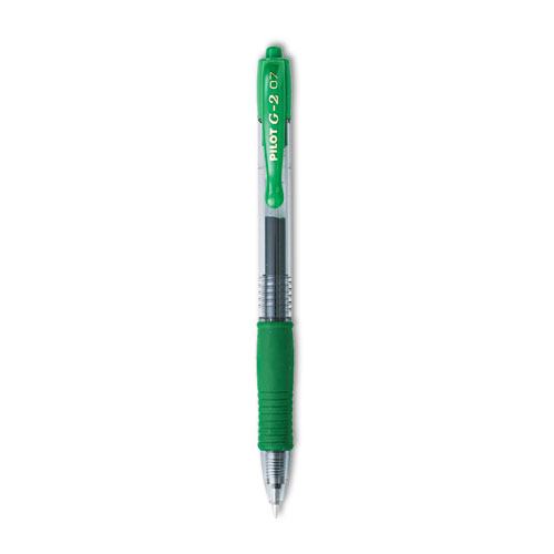 G2+Premium+Gel+Pen%2C+Retractable%2C+Fine+0.7+mm%2C+Green+Ink%2C+Smoke%2FGreen+Barrel%2C+Dozen