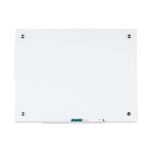 Picture of Magnetic Glass Dry Erase Board, 98 x 52, Opaque White Surface
