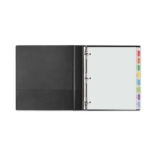 Picture of Clear Easy View Plastic Dividers with Multicolored Tabs and Sheet Protector, 8-Tab, 11 x 8.5, Clear, 1 Set