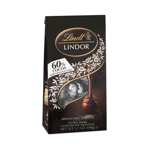 Picture of Lindor Extra Dark Chocolate Truffles, 5.1 oz Bag, 3 Bags/Pack, Ships in 1-3 Business Days