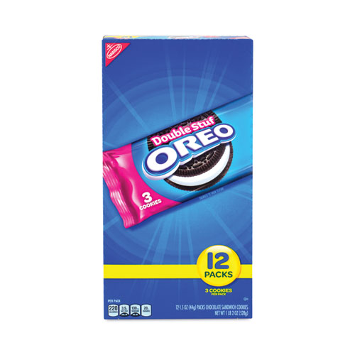 Picture of Oreo Double Stuf Sandwich Cookies, 1.5 oz Pack, 12 Packs/Box, 4 Boxes/Carton, Delivered in 1-4 Business Days