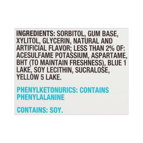 Picture of Sugar-Free Gum, Wintergreen, 14 Sticks/Pack, 12 Packs/Carton