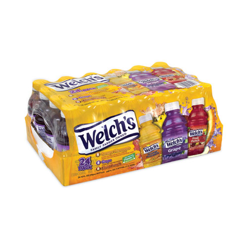 Picture of Fruit Juice Variety Pack, Fruit Punch, Grape, and Orange Pineapple, 10 oz Bottles, 24/Carton