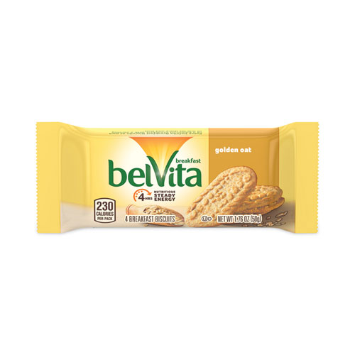 Picture of belVita Breakfast Biscuits, Golden Oat, 1.76 oz Packet of 4, 12 Packets/Box, 3 Boxes/Carton