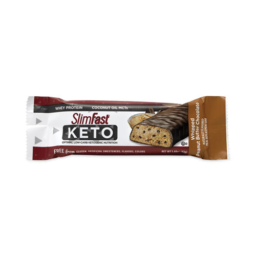 Picture of Whipped Peanut Butter Chocolate Keto Meal Bar, 1.48 oz Bar, 5 Bars/Box, 2 Boxes/Carton, Ships in 1-3 Business Days