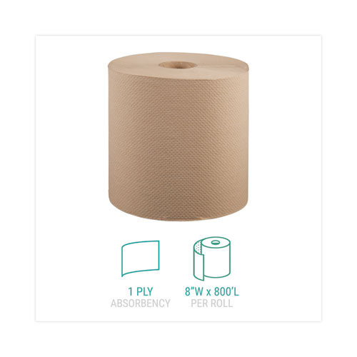 Picture of Hardwound Roll Towels, 1-Ply, 8" x 800 ft, Natural, 6 Rolls/Carton