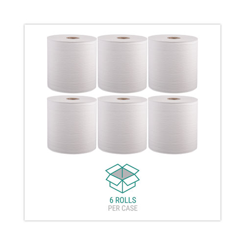 Picture of Hardwound Roll Towels, 1-Ply, 8" x 800 ft, White, 6 Rolls/Carton